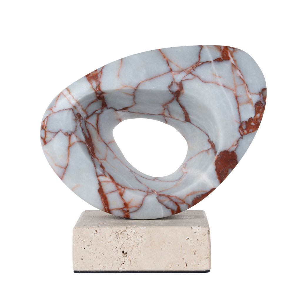 Halo Marble Sculpture - Bulgari Red
