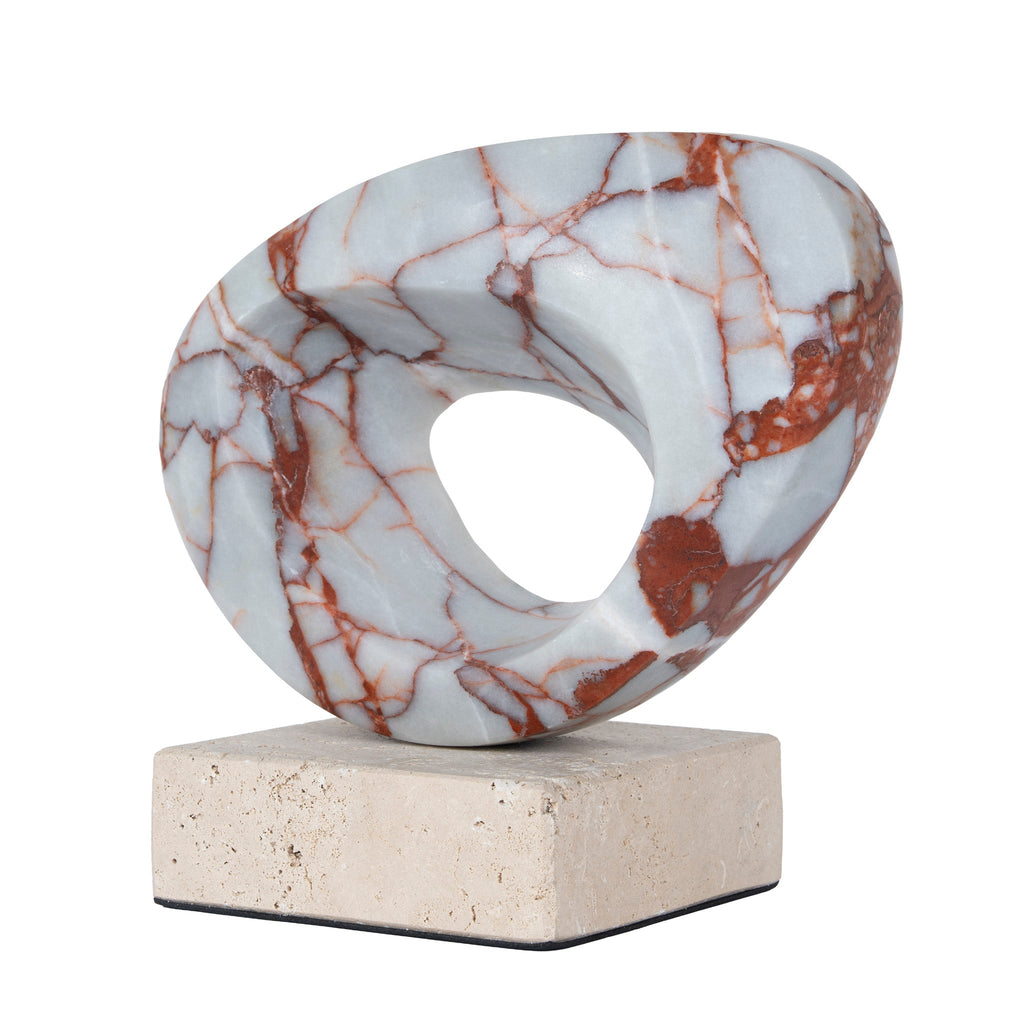 Halo Marble Sculpture - Bulgari Red