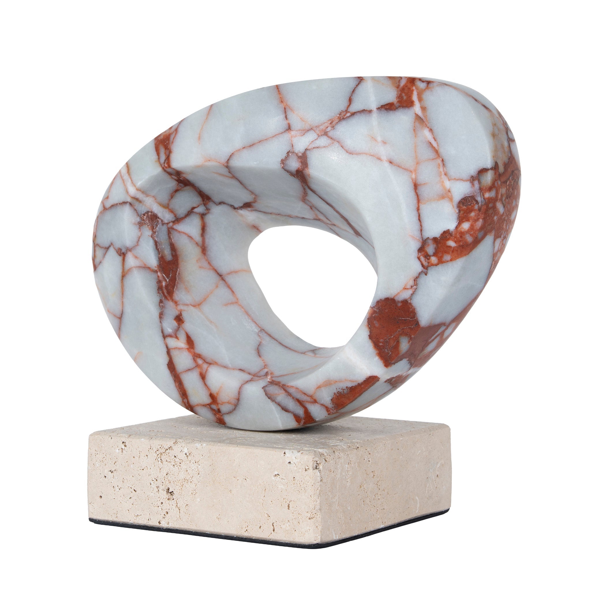 Halo Marble Sculpture - Bulgari Red