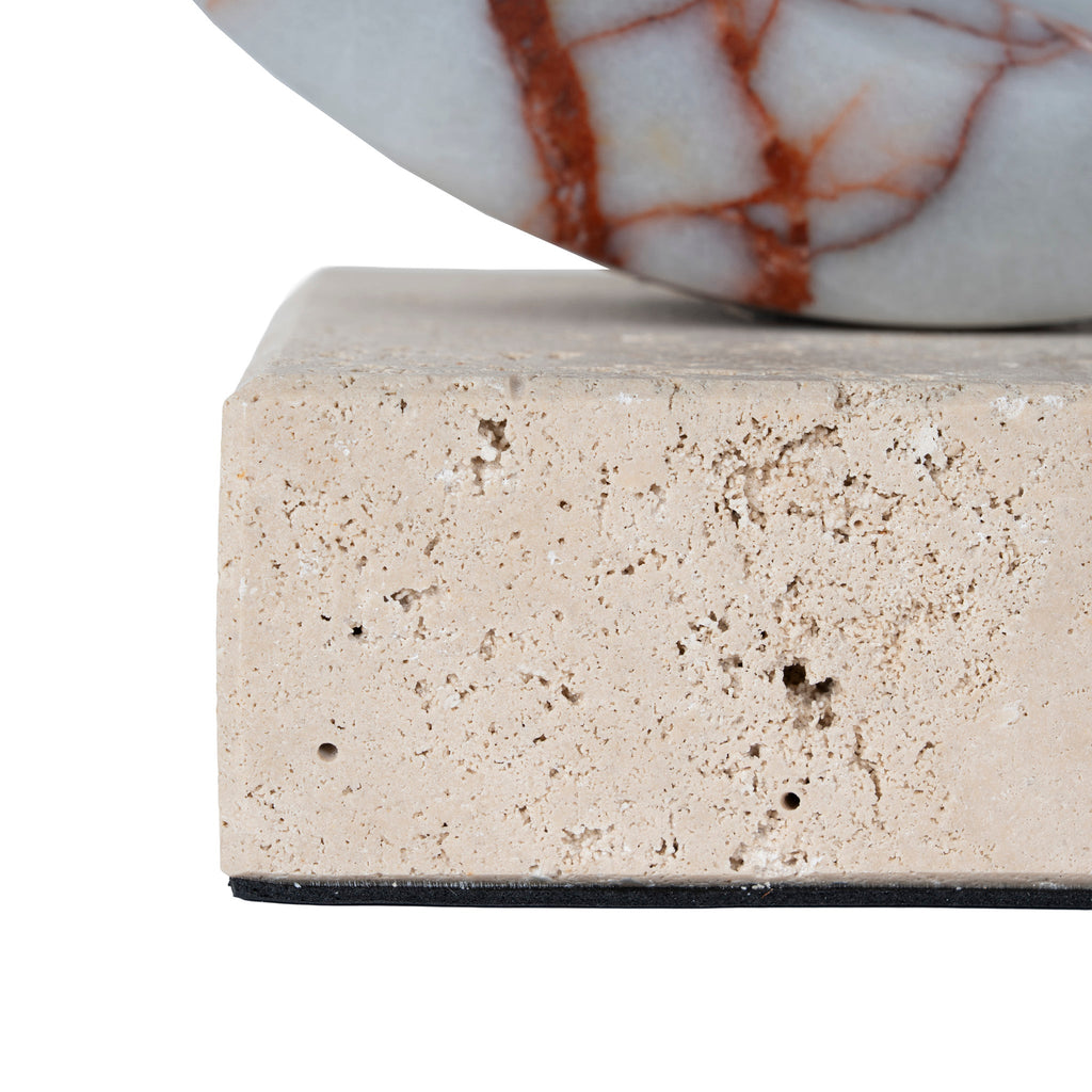 Halo Marble Sculpture - Bulgari Red