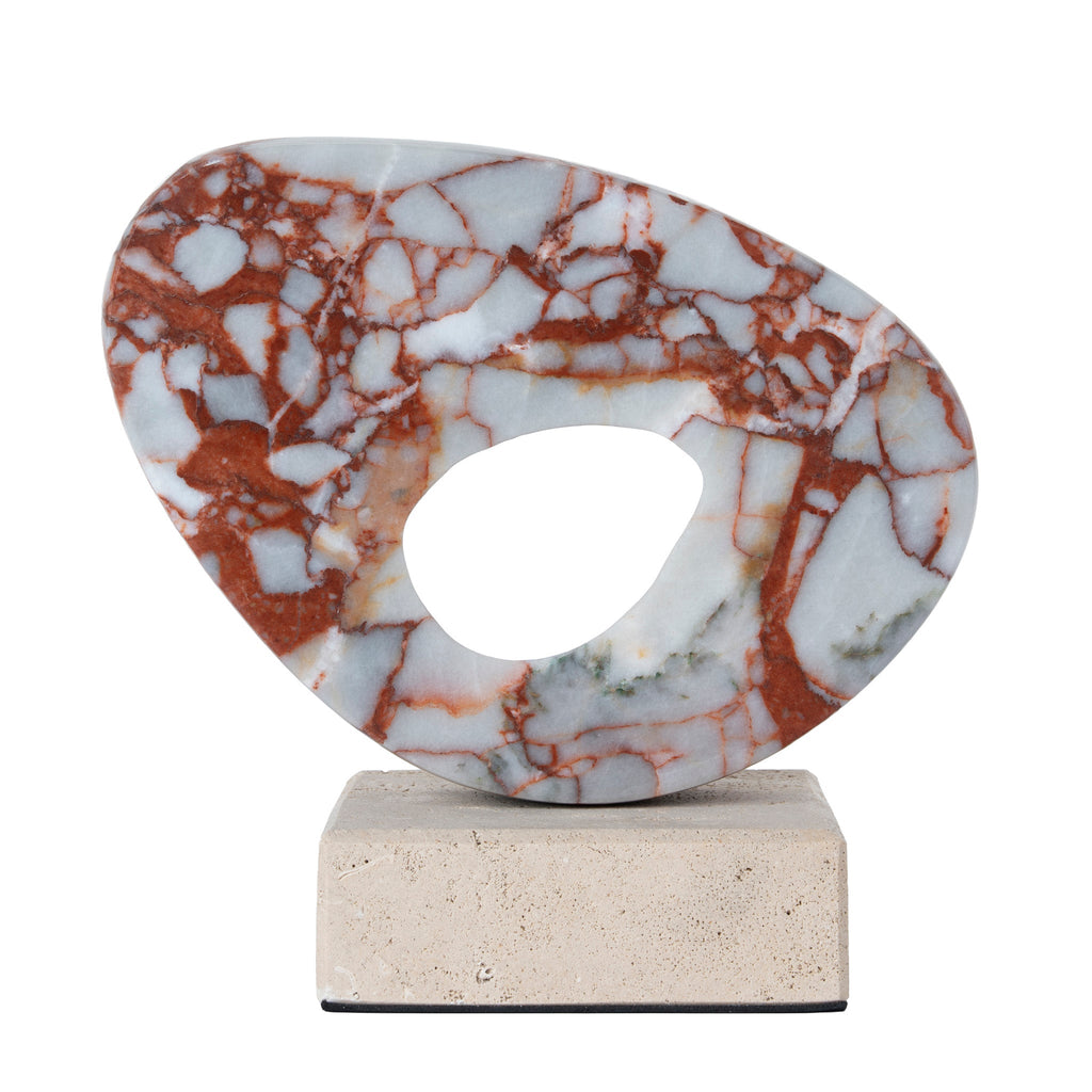 Halo Marble Sculpture - Bulgari Red