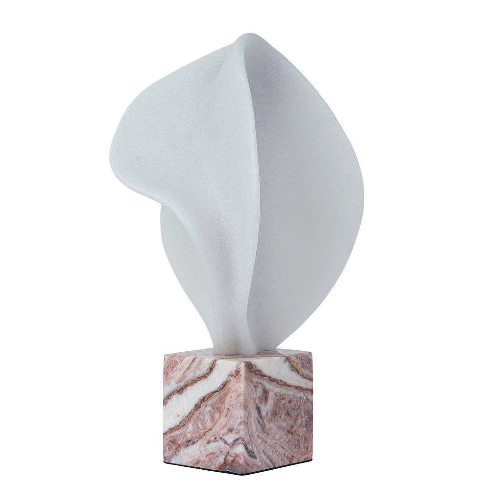 Geometric Marble Sculpture - Red Ochre