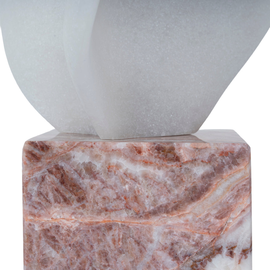 Geometric Marble Sculpture - Red Ochre