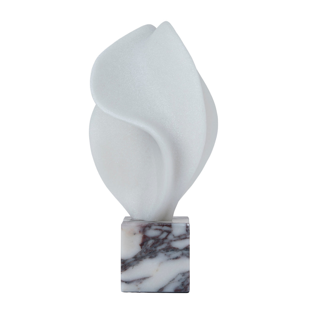 Geometric Marble Sculpture - Bulgari White