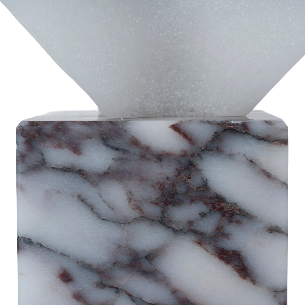 Geometric Marble Sculpture - Bulgari White