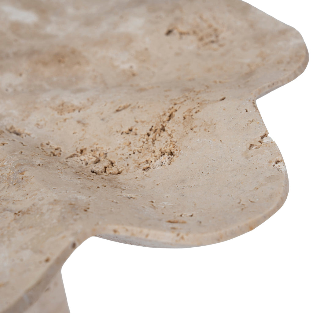 Petal Shaped Travertine Vase - Beige