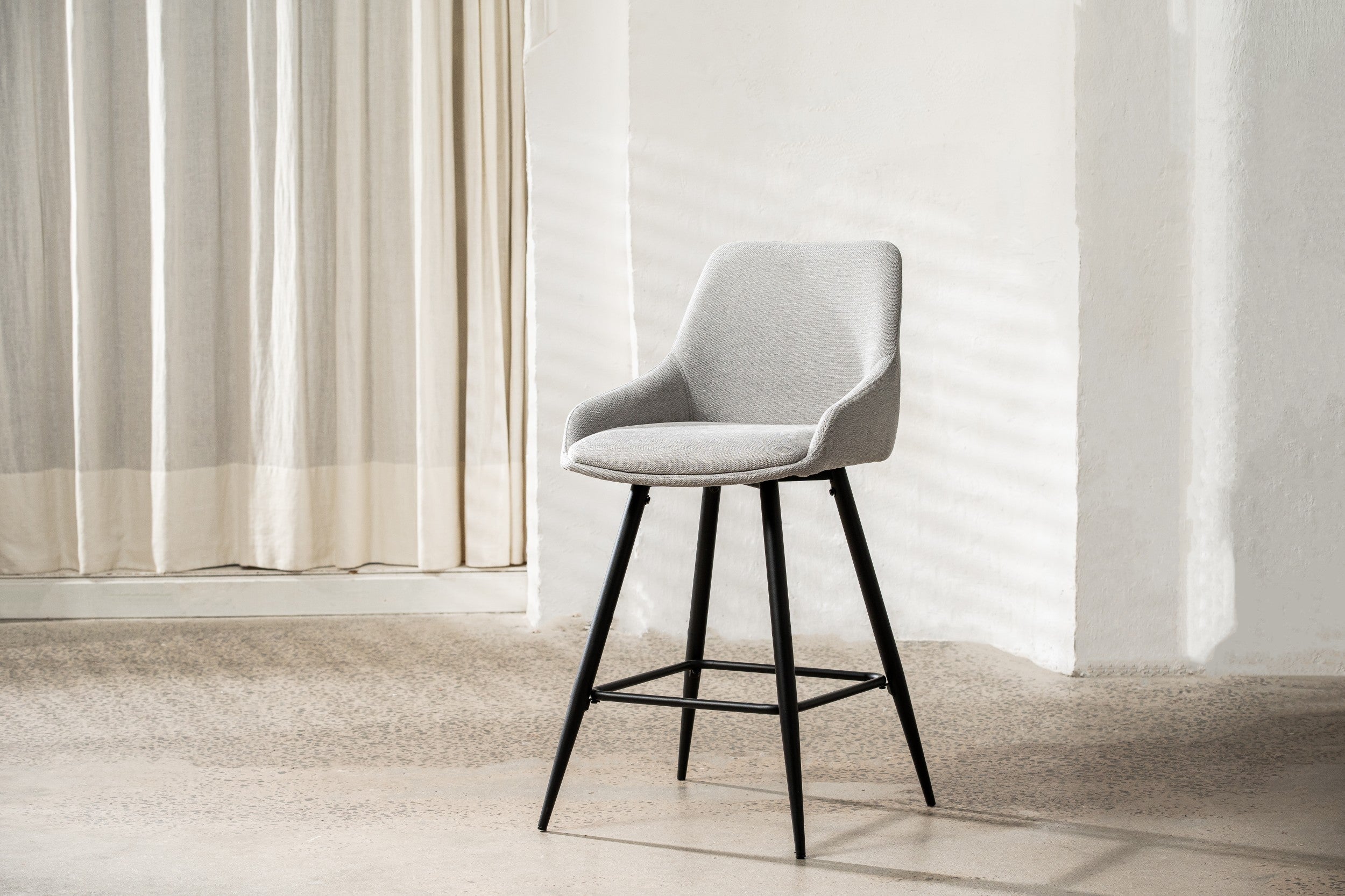 Riviera Bar Stool Silver Grey (Set of 2)