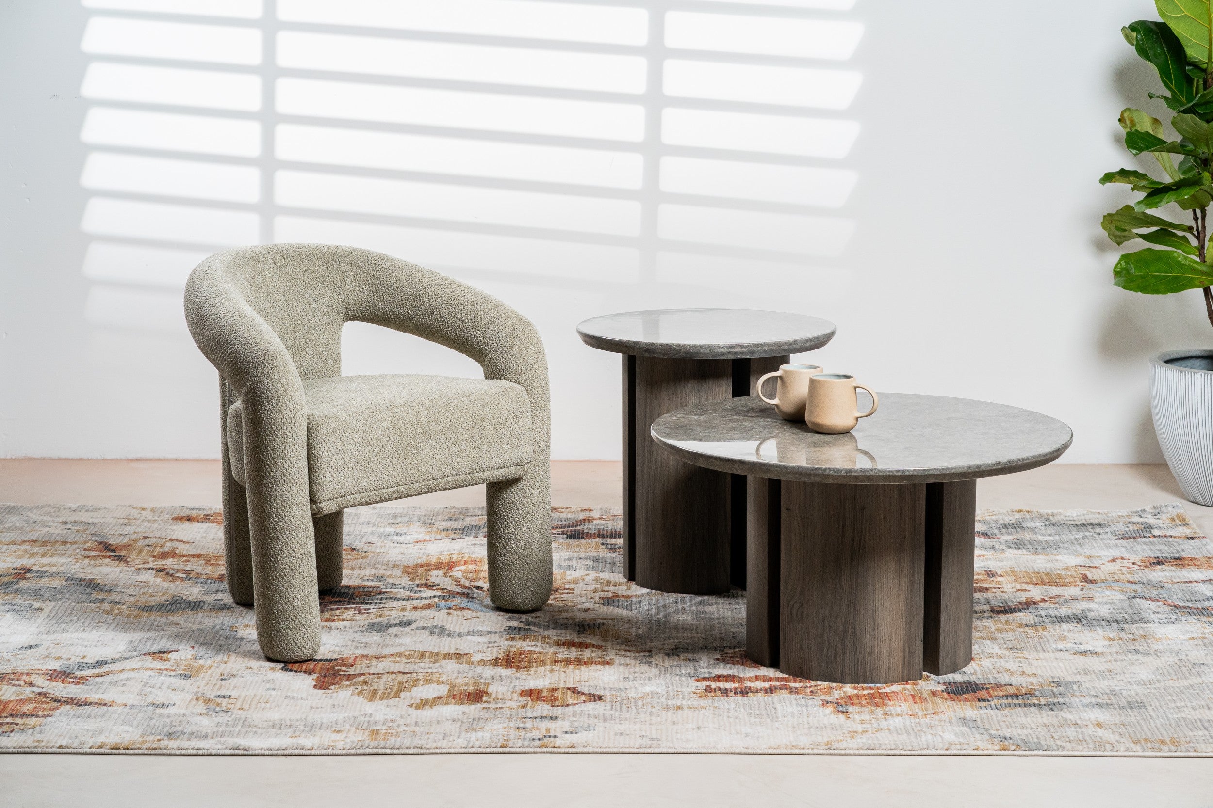 Onyx Side Table Grey Marble