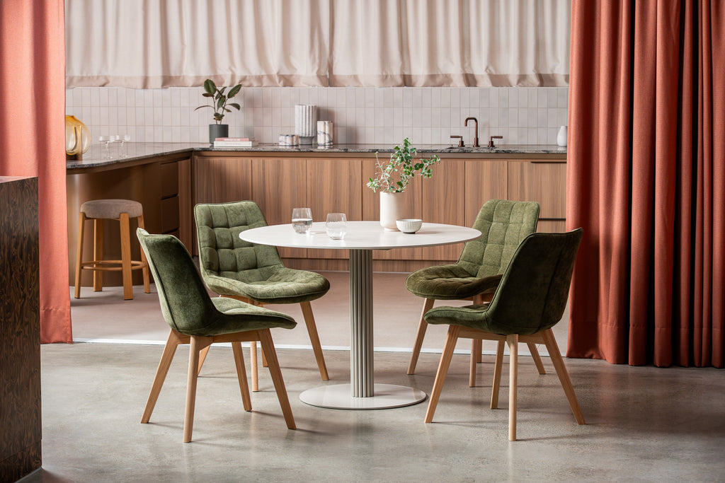 Forvella Dining Chair Green / Natural (Set of 4)