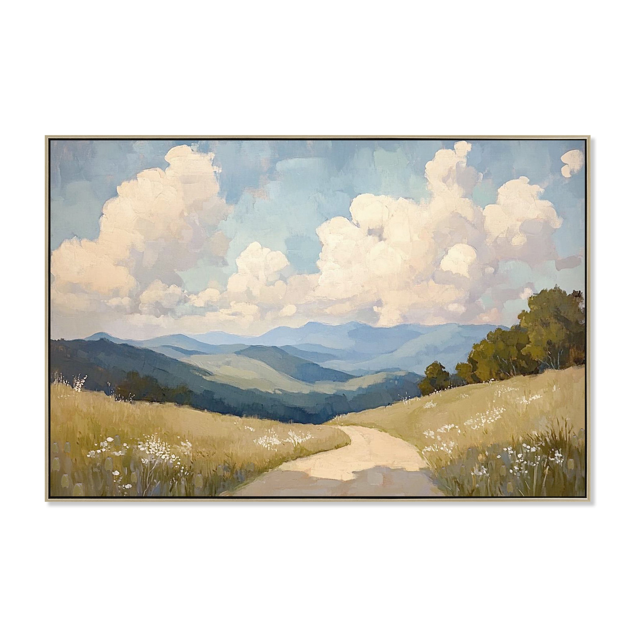 120 x 80cm Framed Canvas - Natural