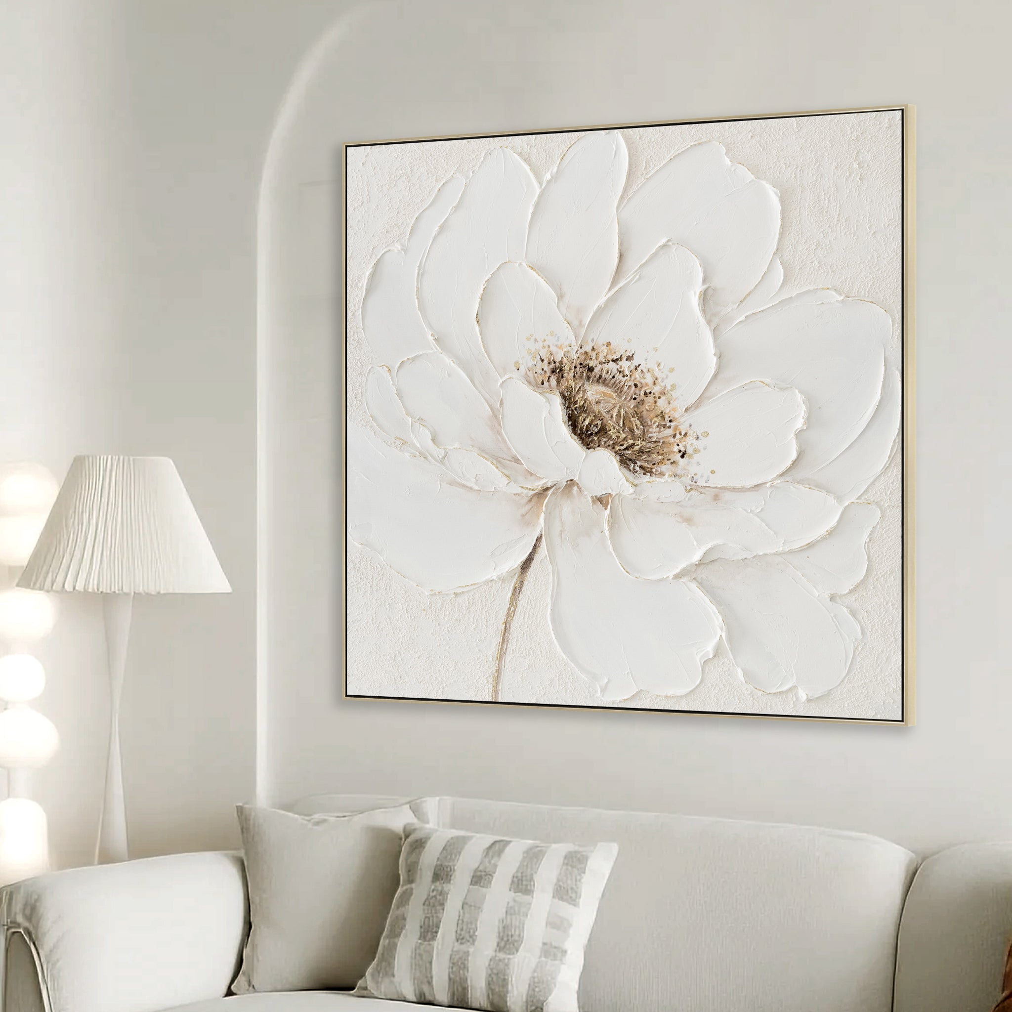 80 x 80cm Framed Canvas - Natural
