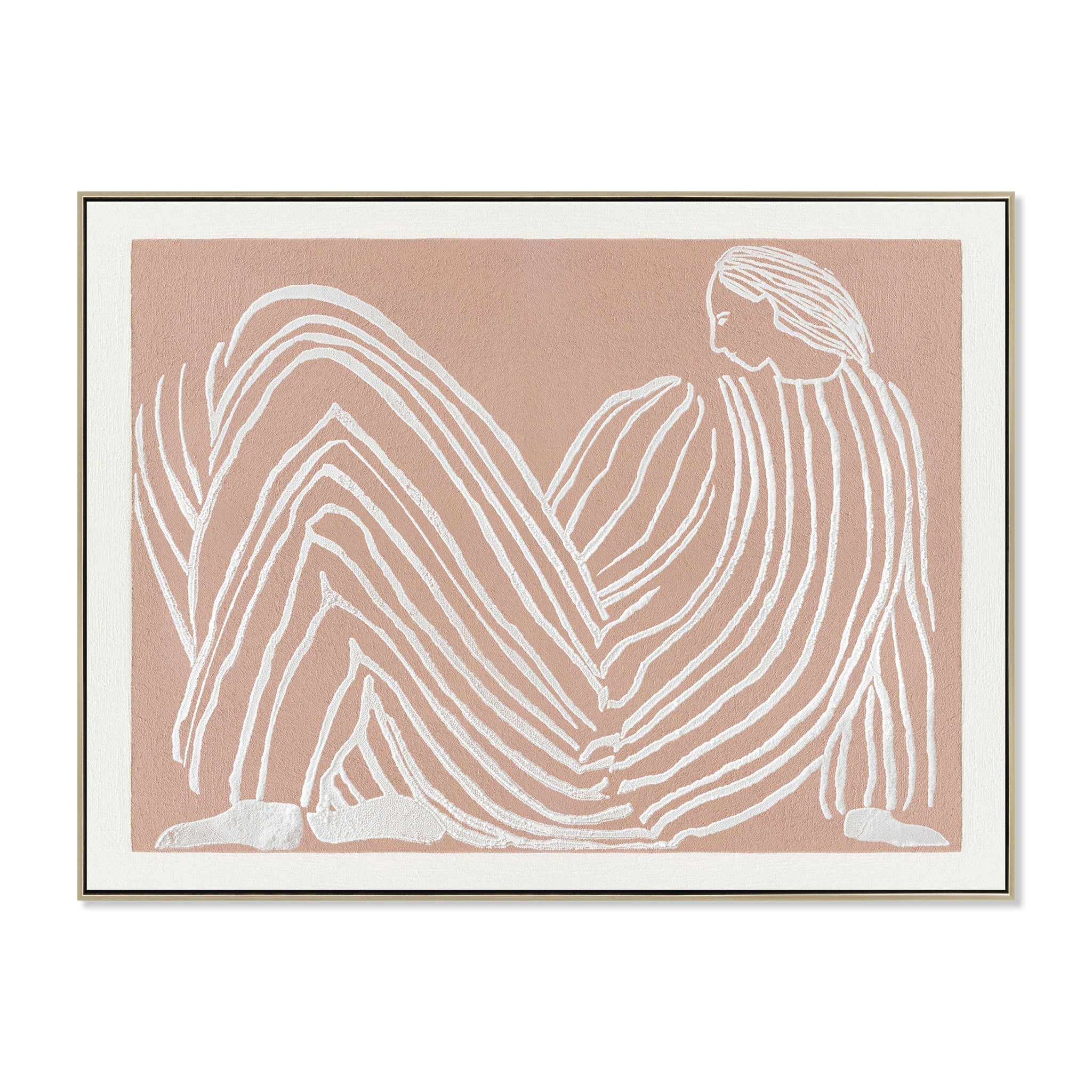 80 x 60cm Framed Canvas - Natural
