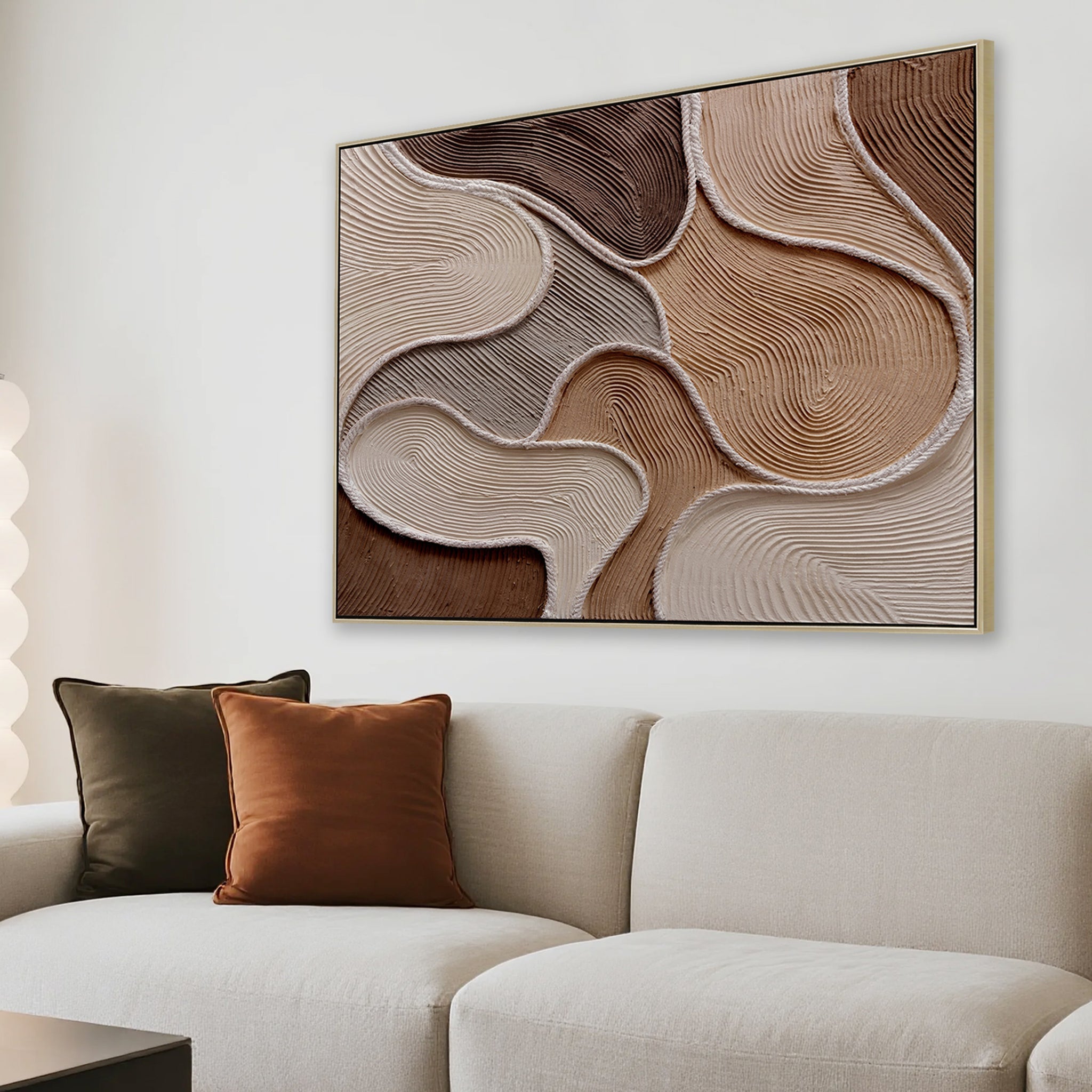 120 x 90cm Framed Canvas - Natural