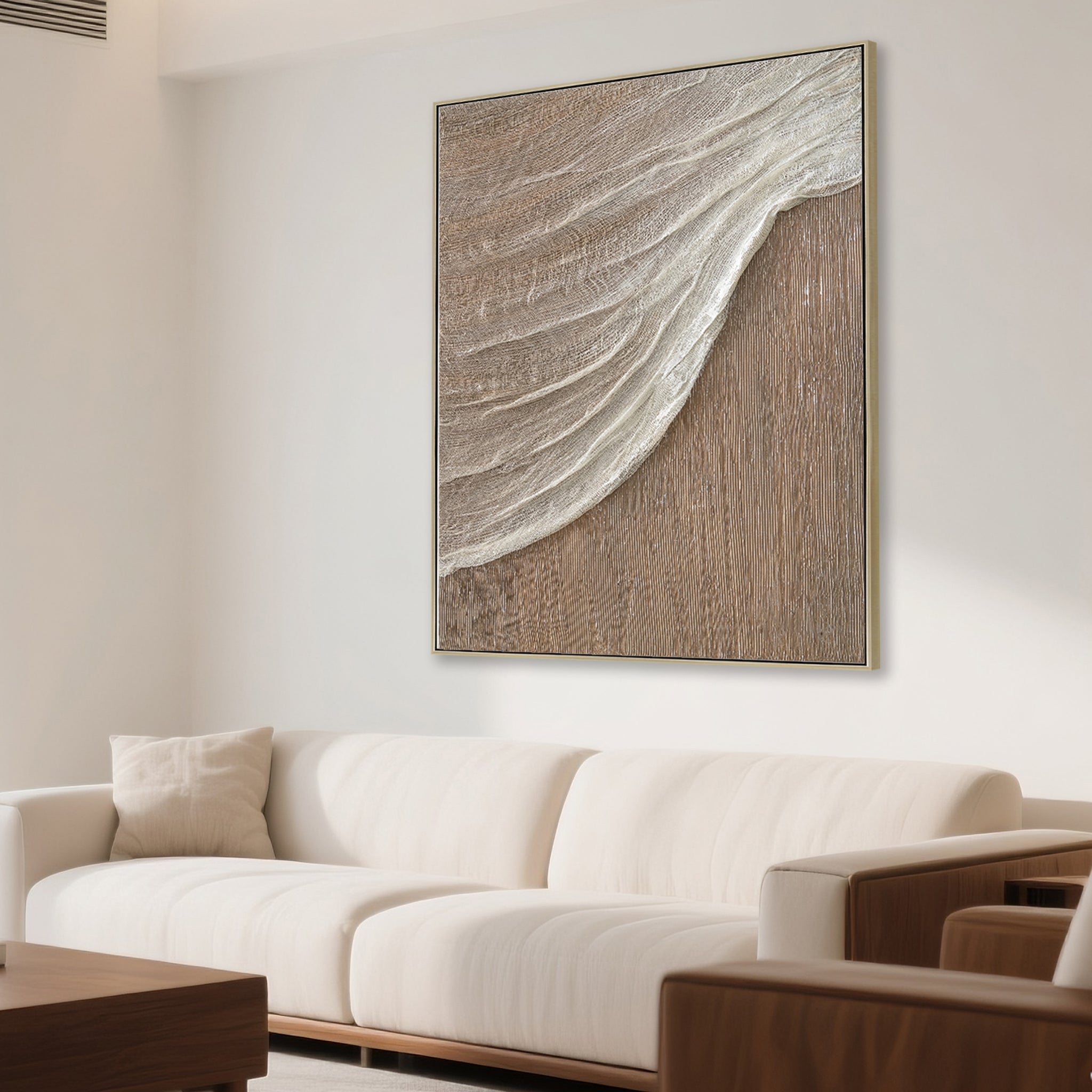 80 x 100cm Framed Canvas - Natural
