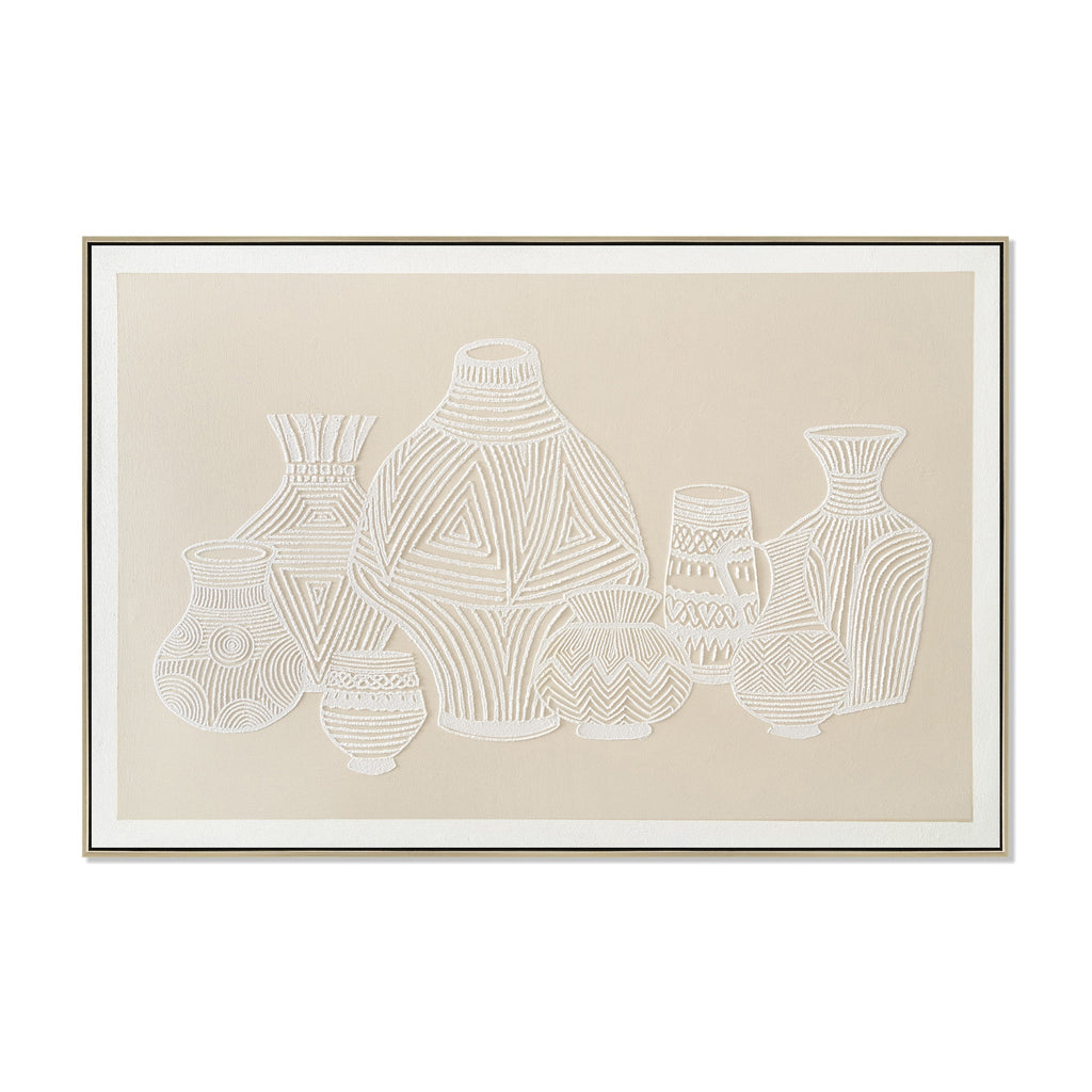 120 x 80cm Framed Canvas - Natural