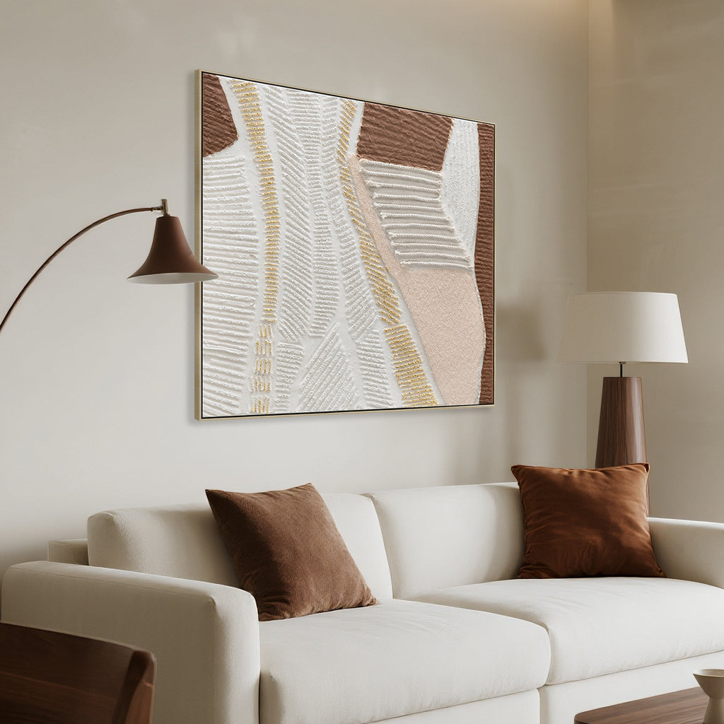 100 x 100cm Framed Canvas - Natural