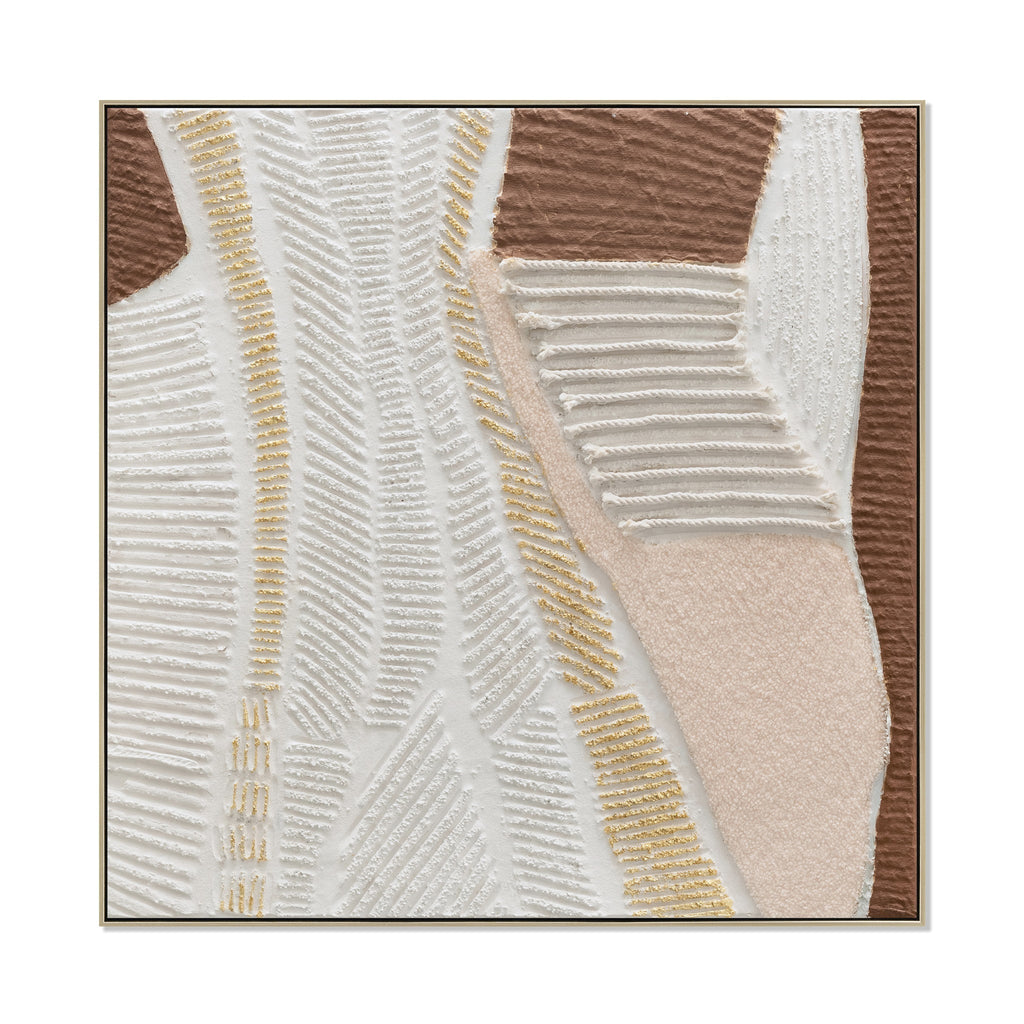 100 x 100cm Framed Canvas - Natural