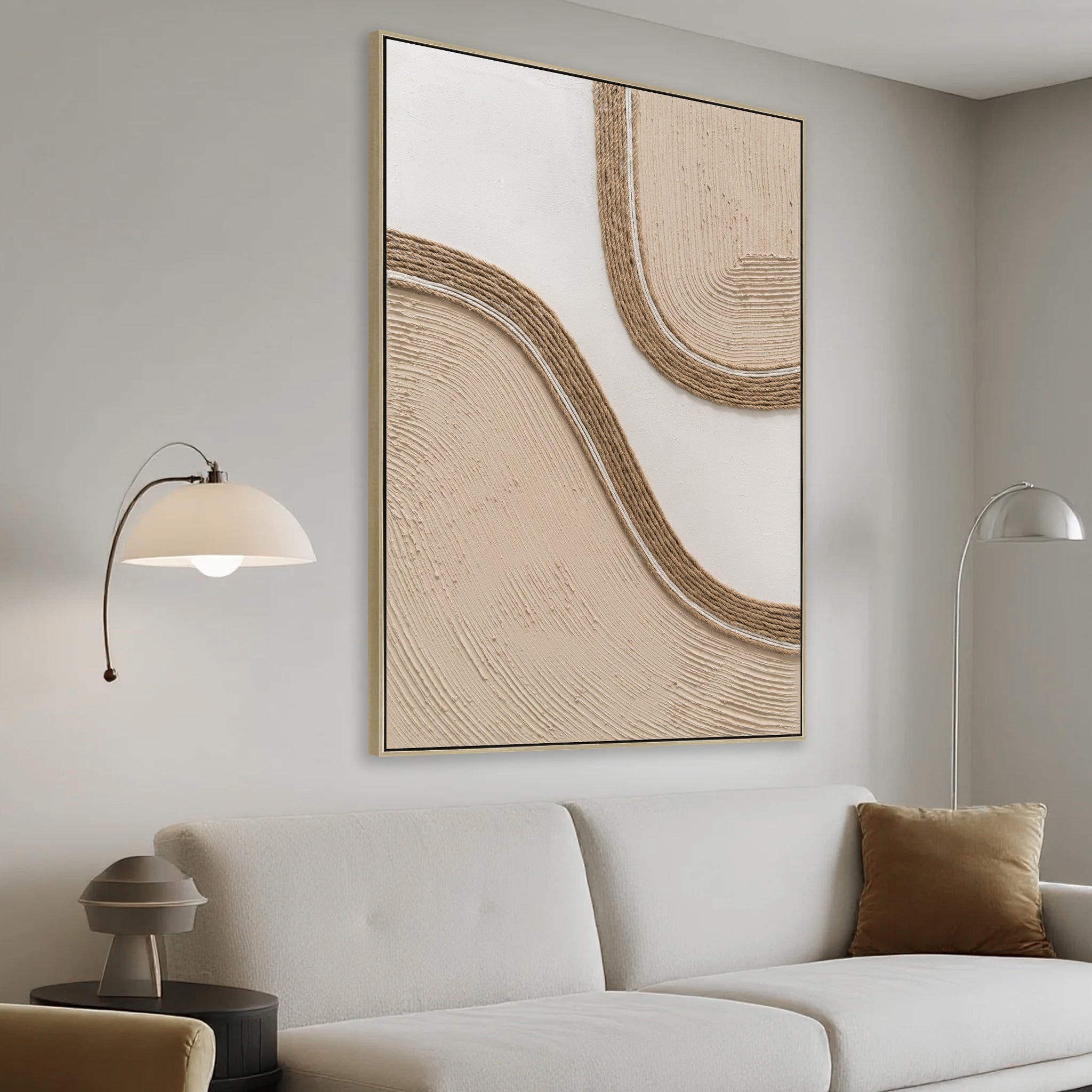 60 x 90cm Framed Canvas - Natural