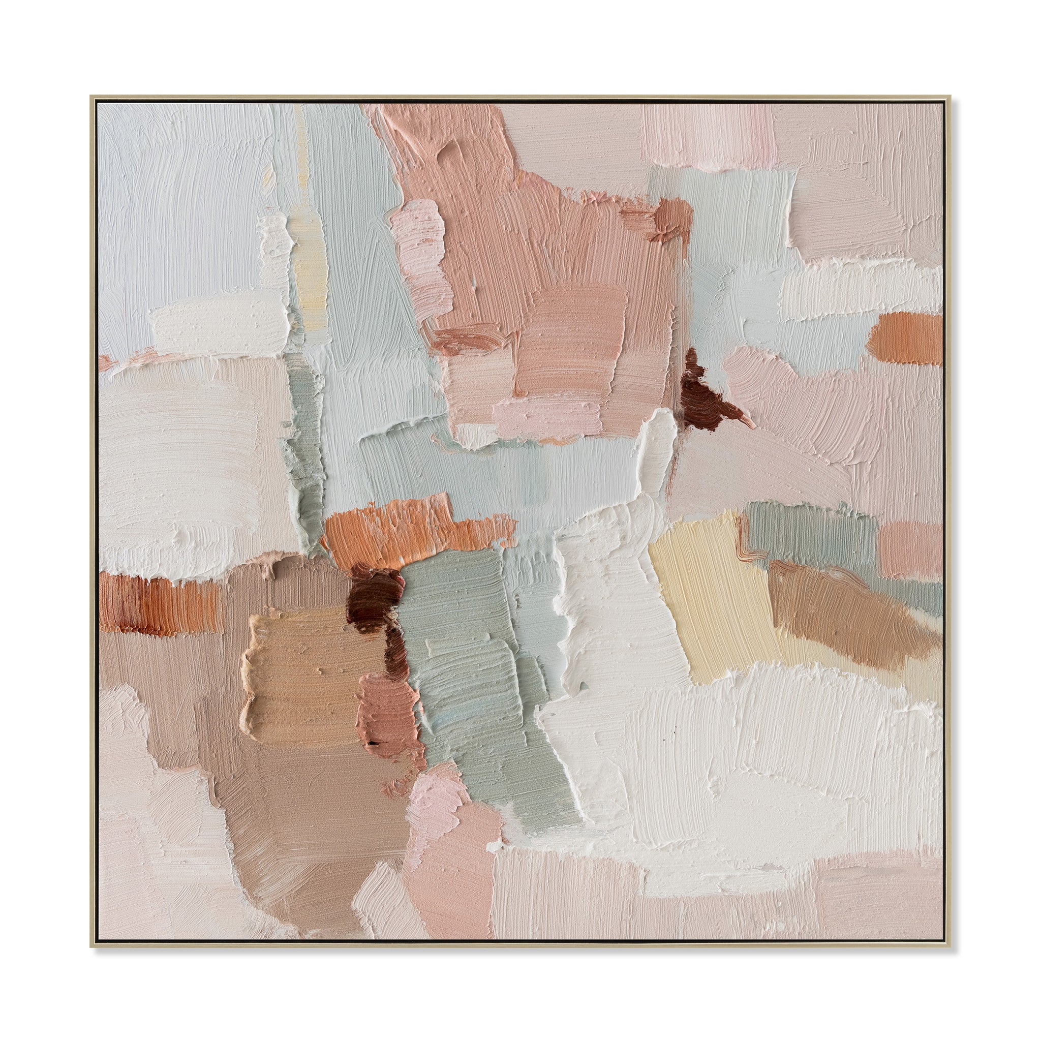 100 x 100cm Framed Canvas - Natural
