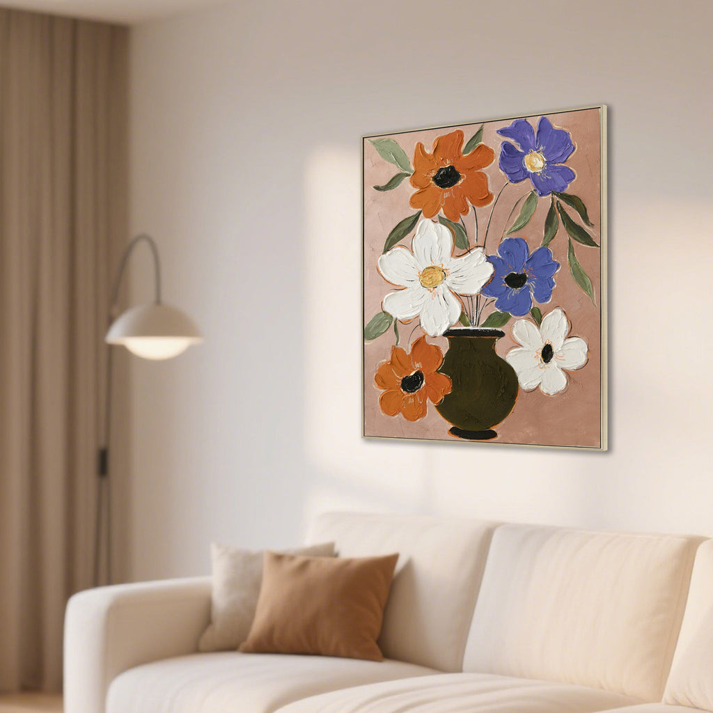 80 x 100cm Framed Canvas - Natural