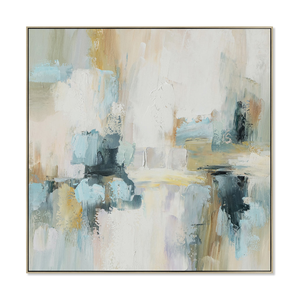 80 x 80cm Framed Canvas - Natural