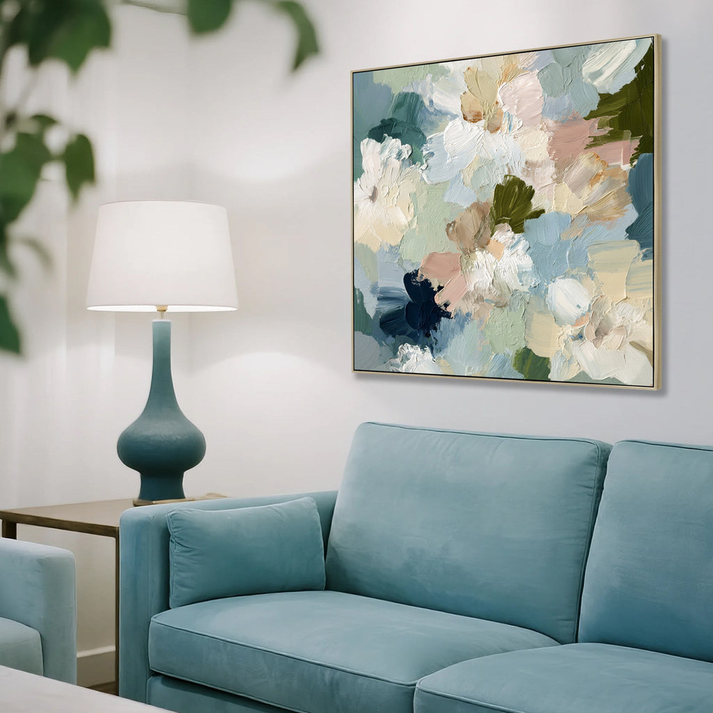 100 x 100cm Framed Canvas - Natural