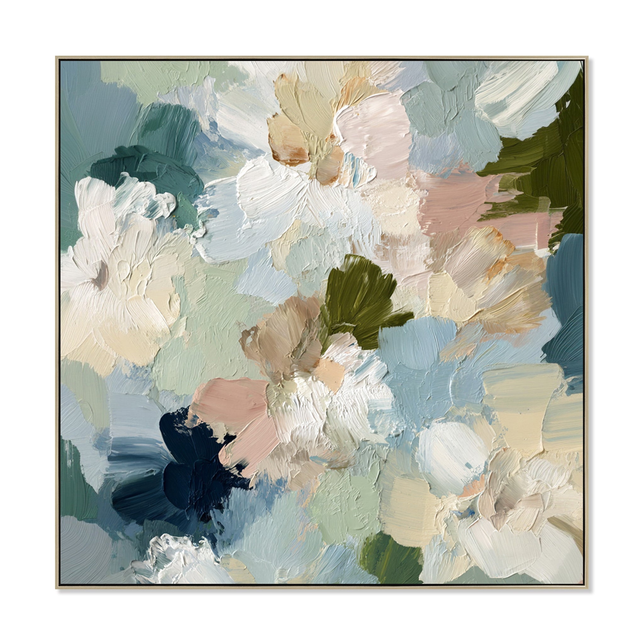 100 x 100cm Framed Canvas - Natural