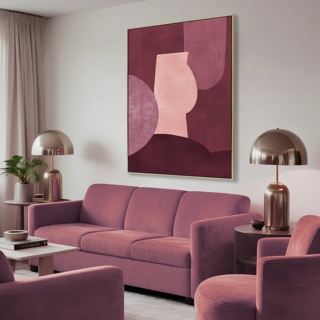 100 x 140cm Framed Canvas - Natural