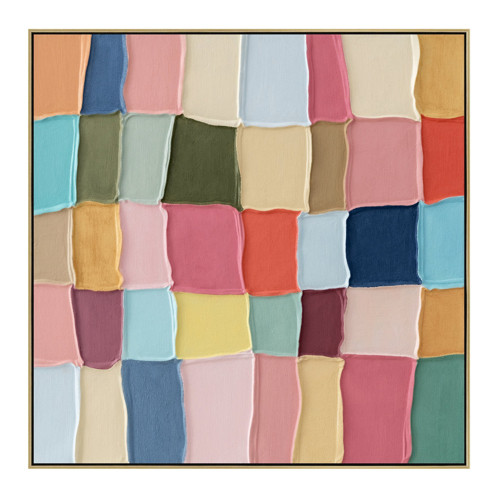 100 x 100cm Framed Canvas - Light Natural