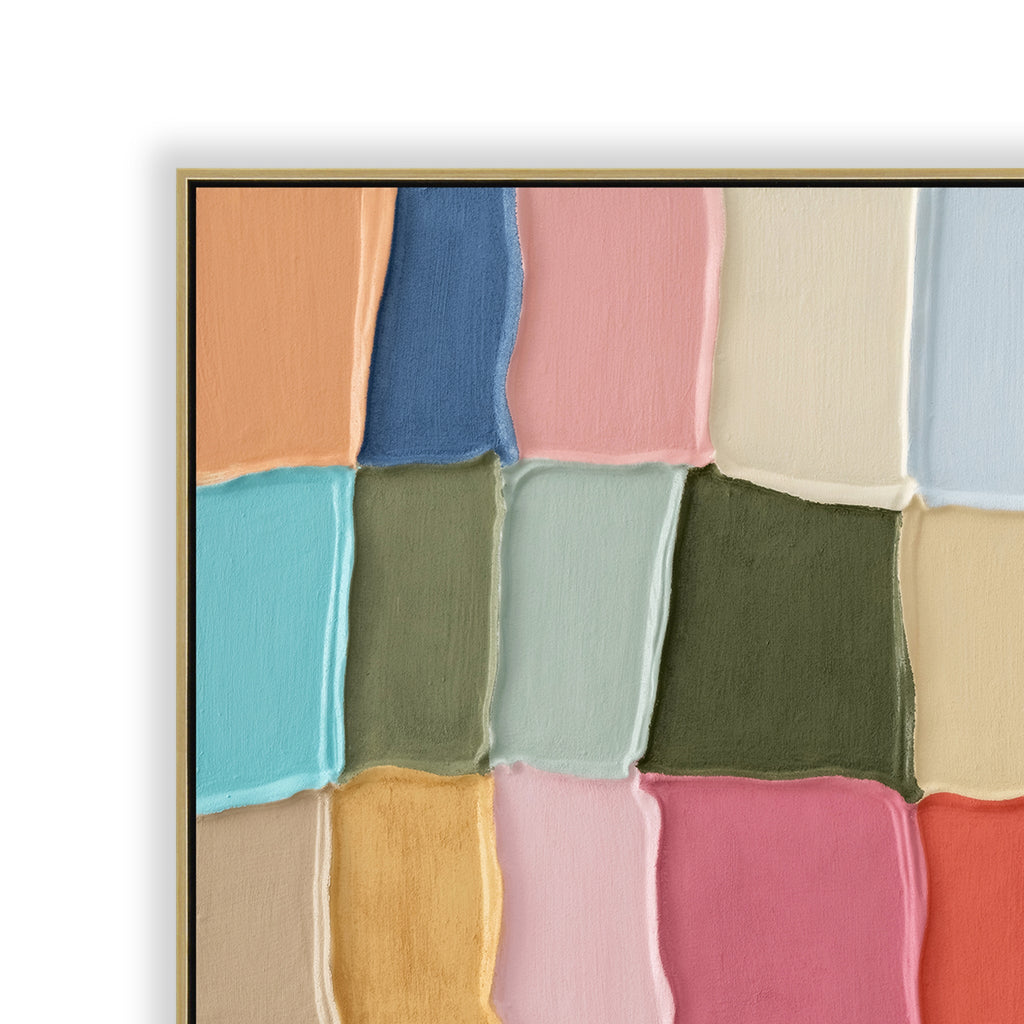 100 x 100cm Framed Canvas - Light Natural