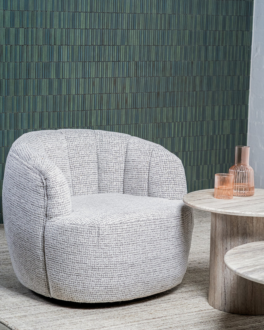 Slate Swivel Occasional Chair Grey