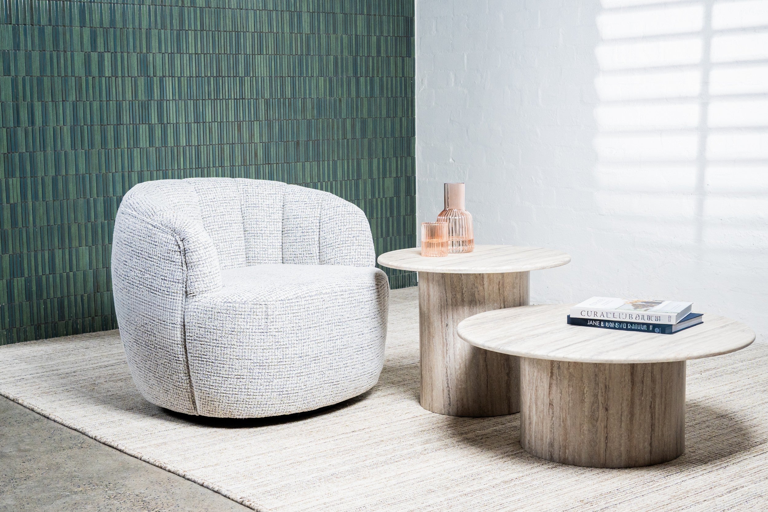 Jade Side Table Grey Marble