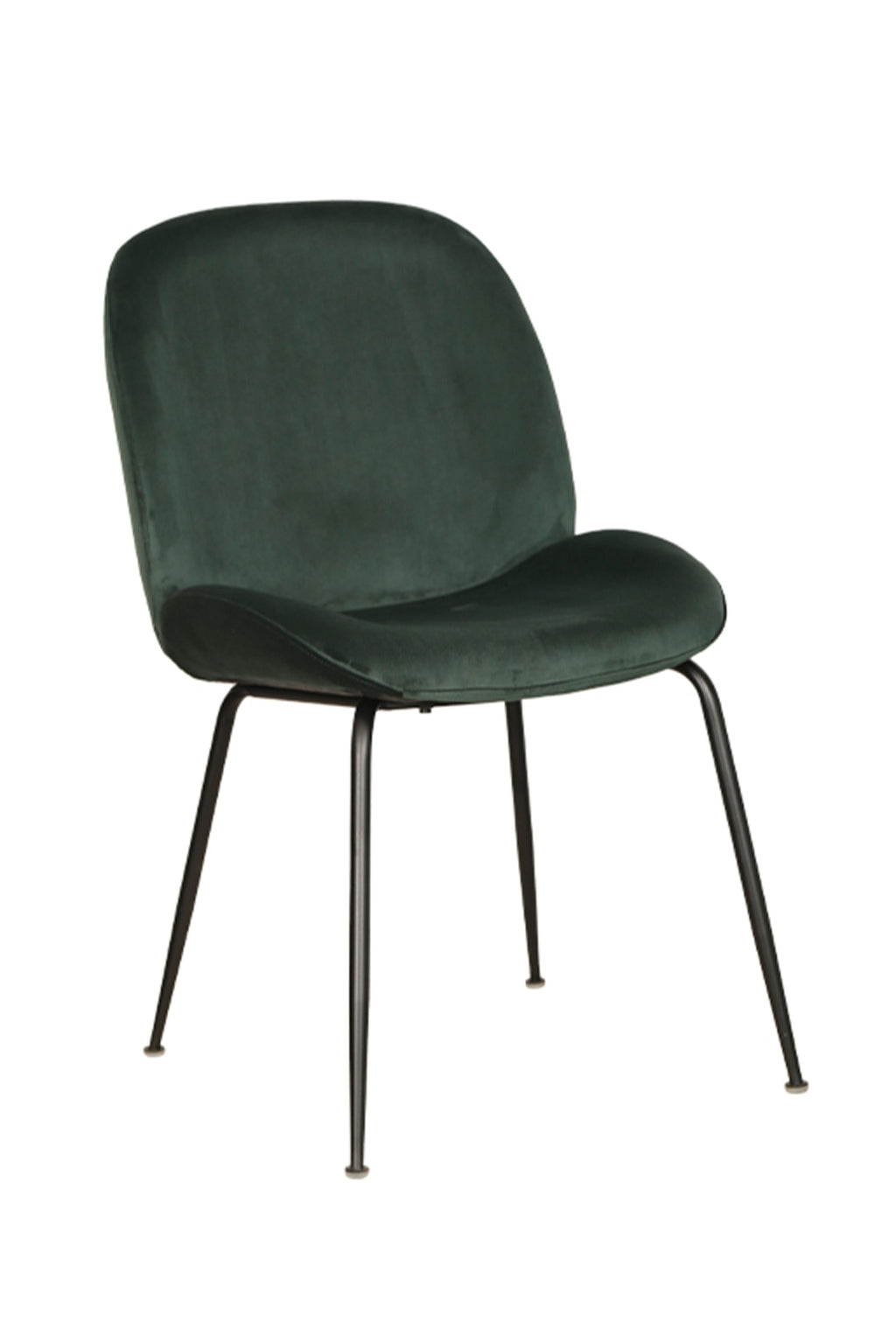 Velour Dining Chair Emerald Black Frame (Set of 2)