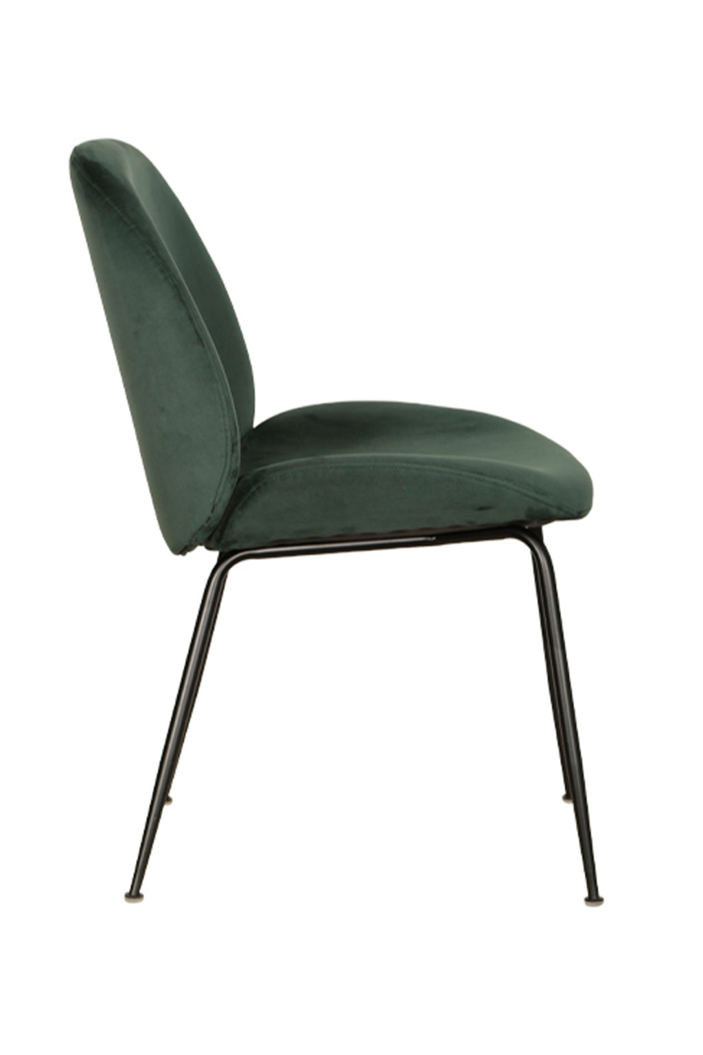 Velour Dining Chair Emerald Black Frame (Set of 2)