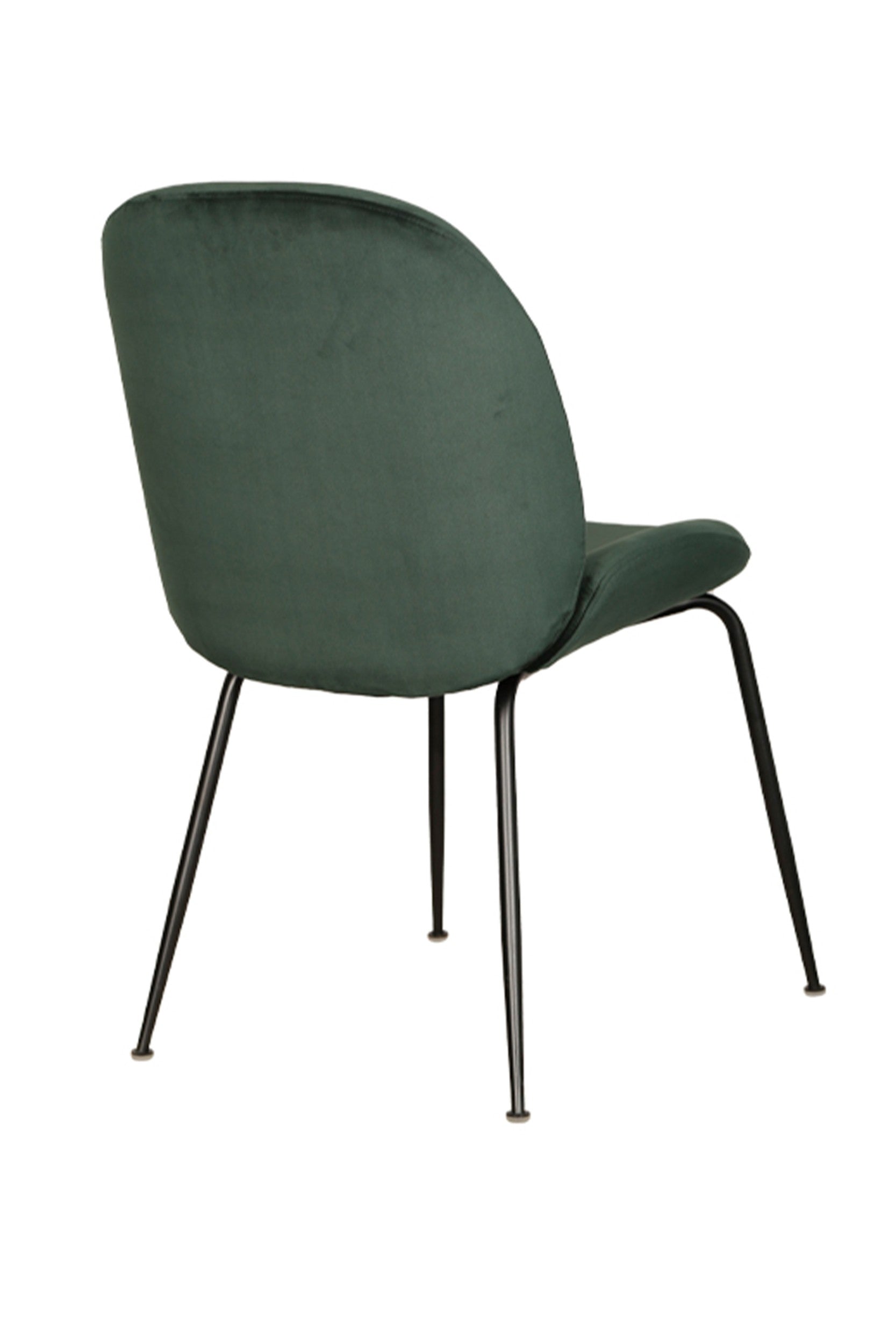 Velour Dining Chair Emerald Black Frame (Set of 2)