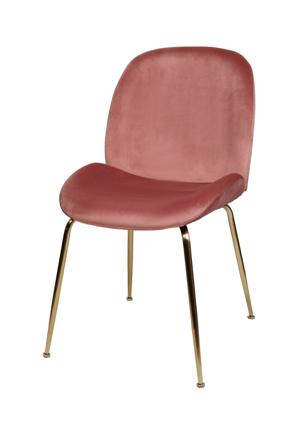 Velour Dining Chair Blush Velvet  And Gold Frame (Set of 2)