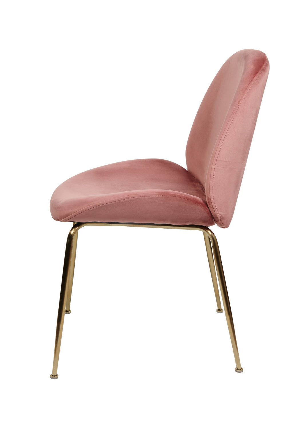 Velour Dining Chair Blush Velvet  And Gold Frame (Set of 2)