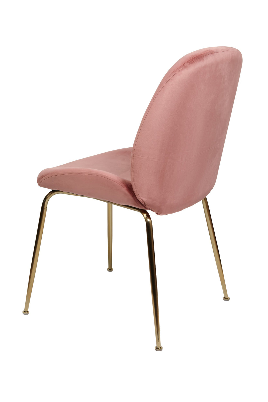 Velour Dining Chair Blush Velvet  And Gold Frame (Set of 2)
