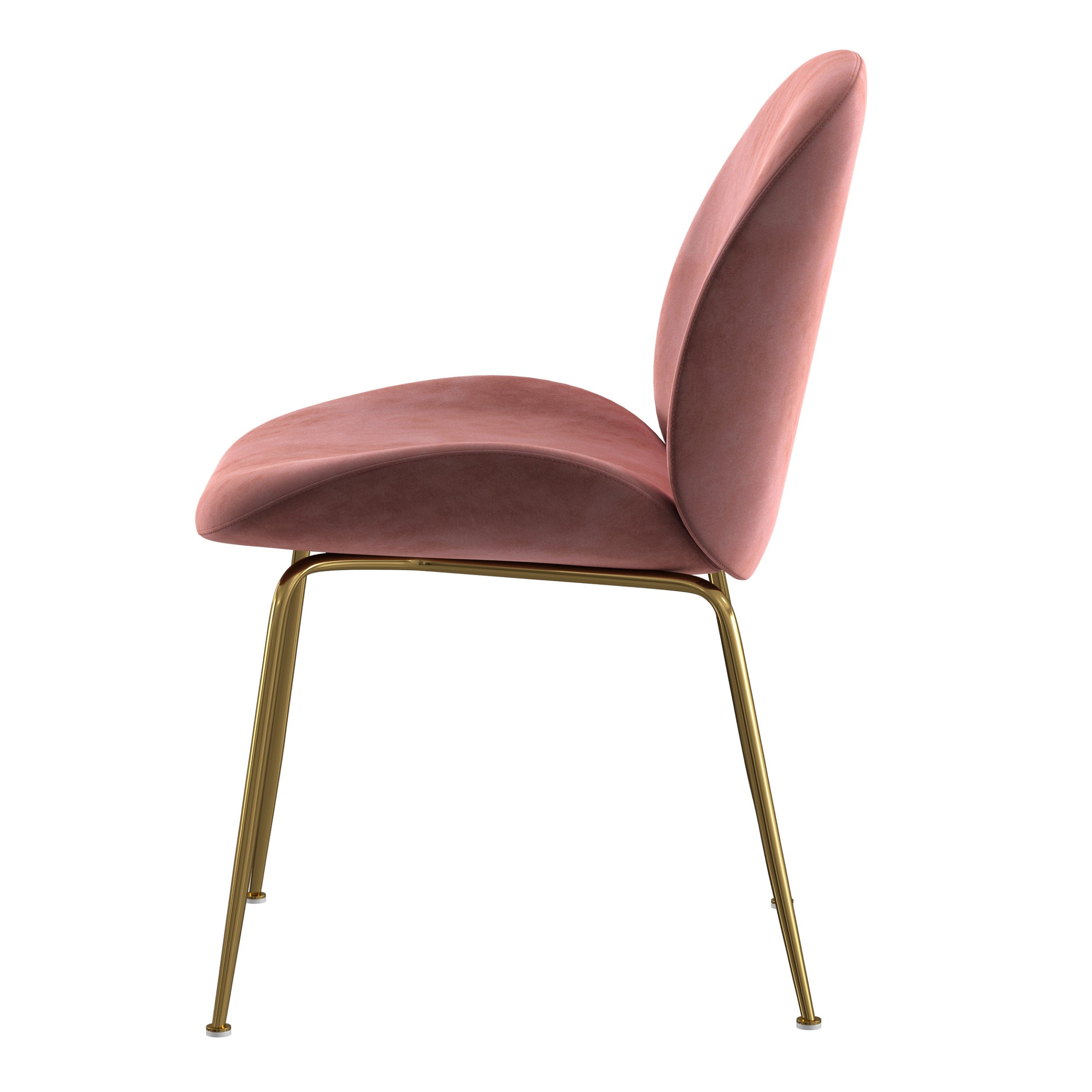 Velour Dining Chair Blush Velvet  And Gold Frame (Set of 2)