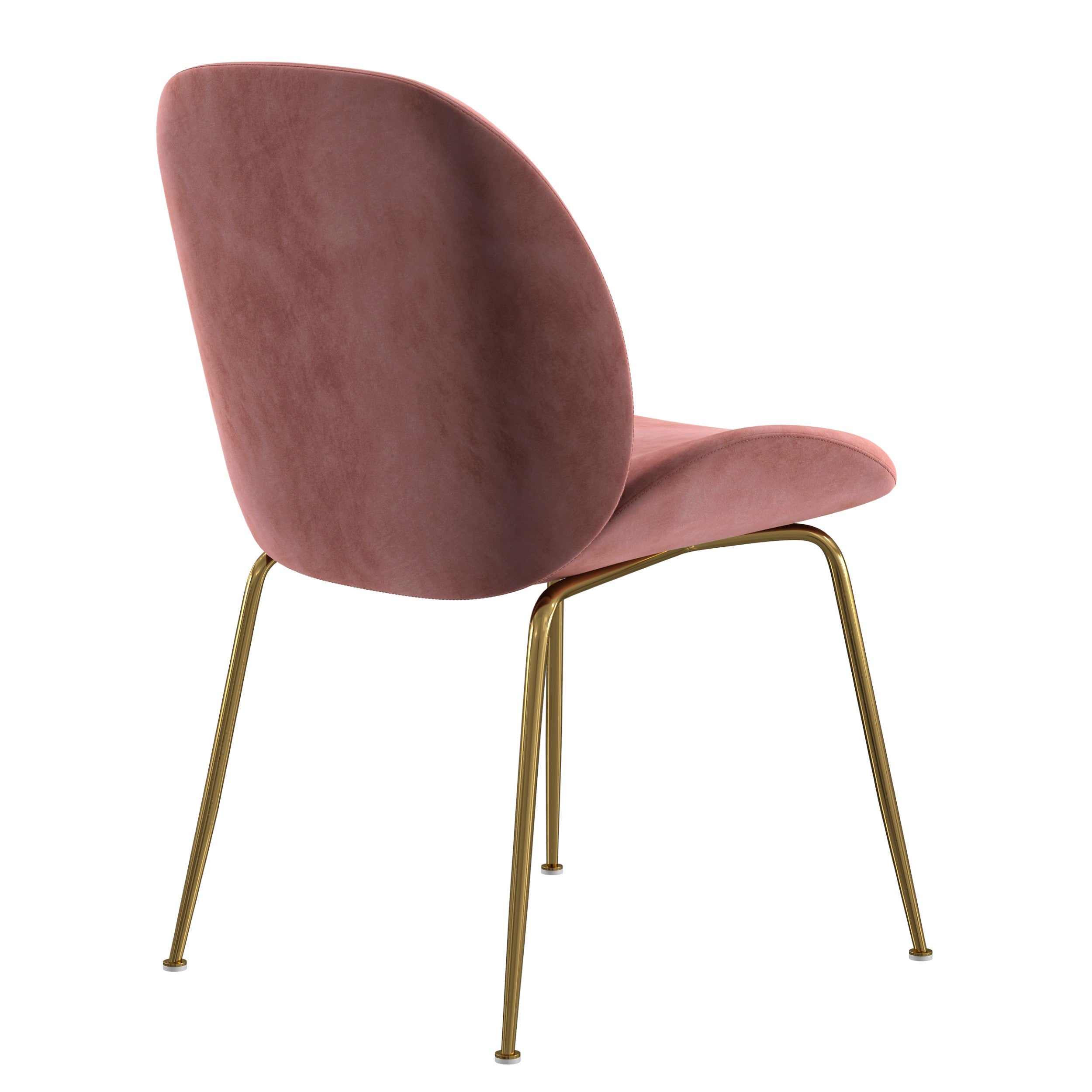 Velour Dining Chair Blush Velvet  And Gold Frame (Set of 2)