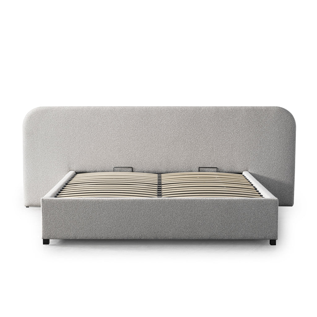 King Sized Lazio Bed Frame - Clay Grey with storage