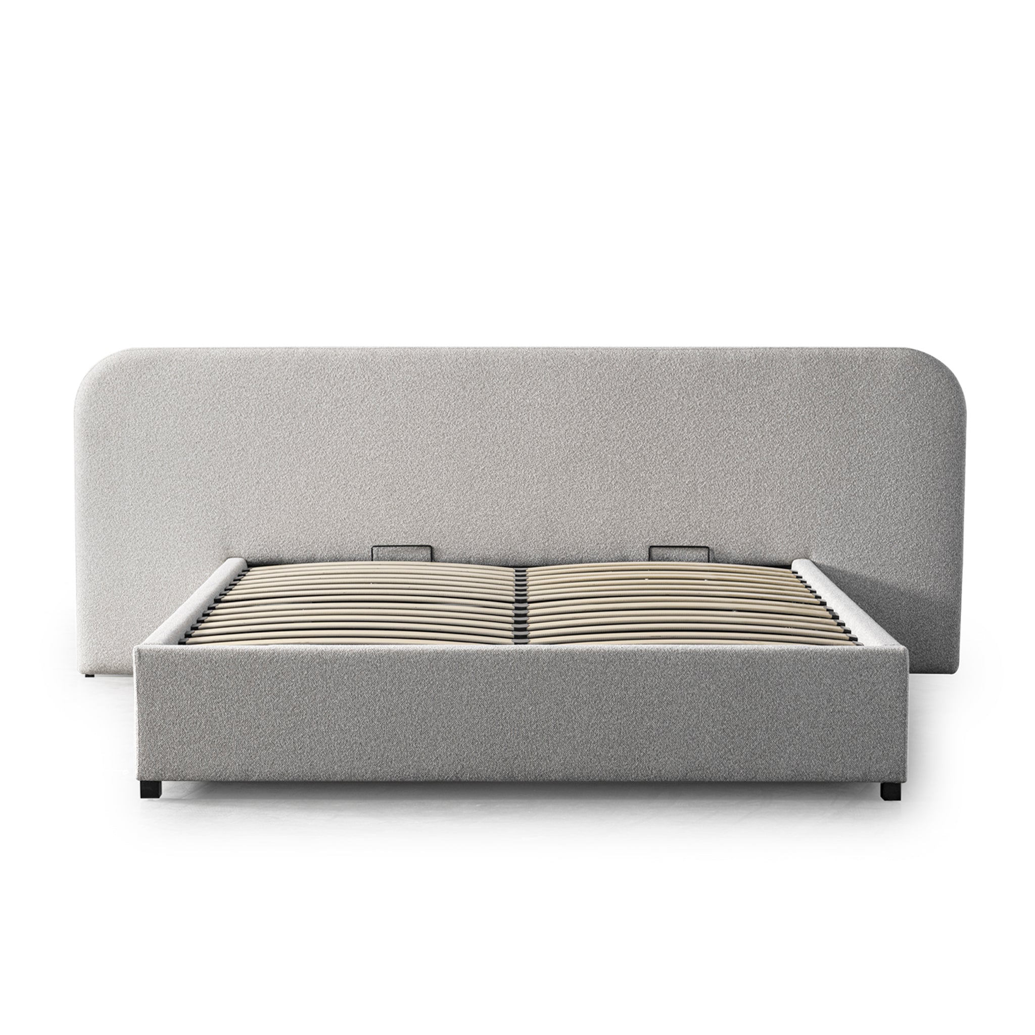 King Sized Lazio Bed Frame - Clay Grey with storage