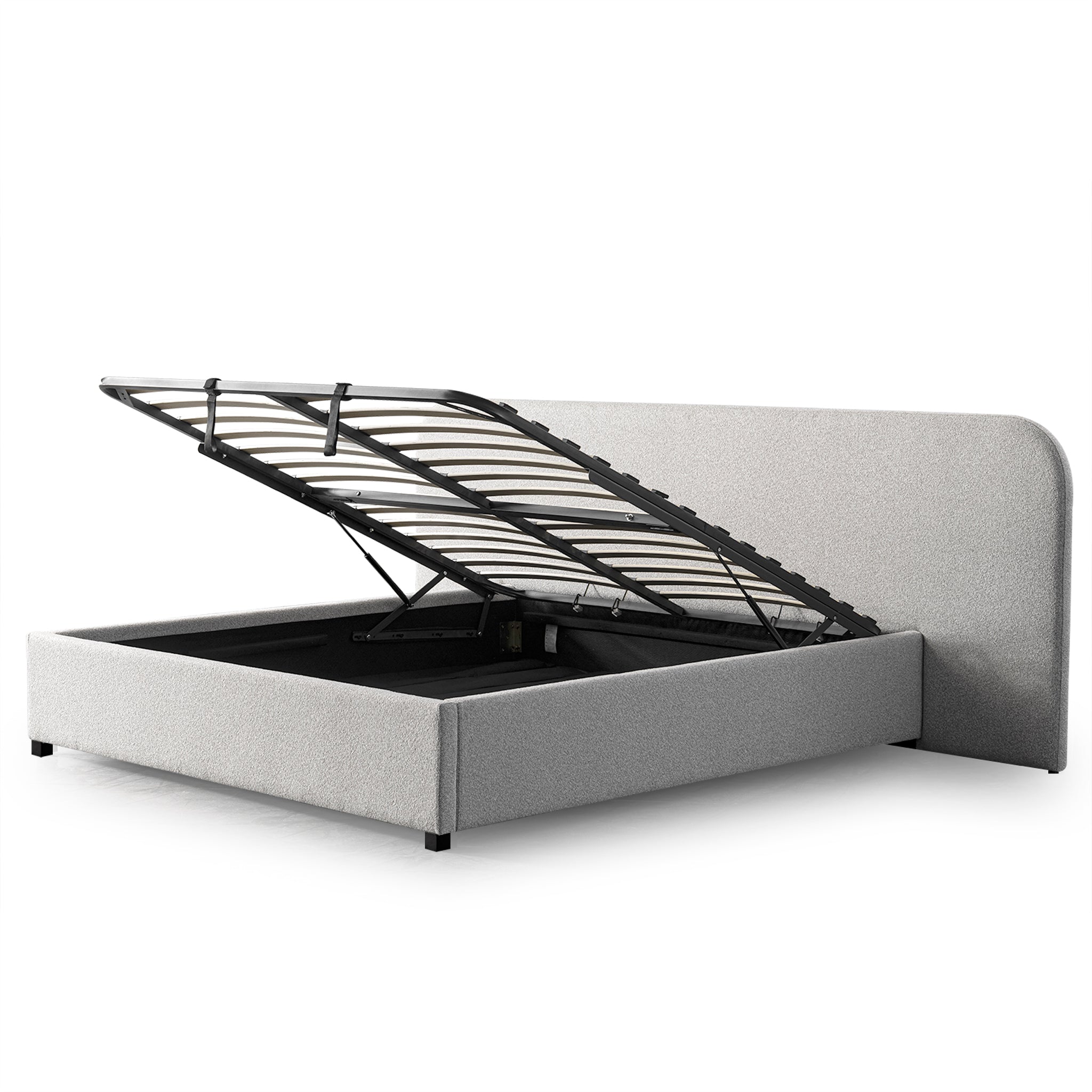 King Sized Lazio Bed Frame - Clay Grey with storage