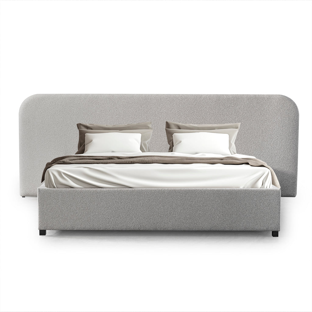 King Sized Lazio Bed Frame - Clay Grey with storage