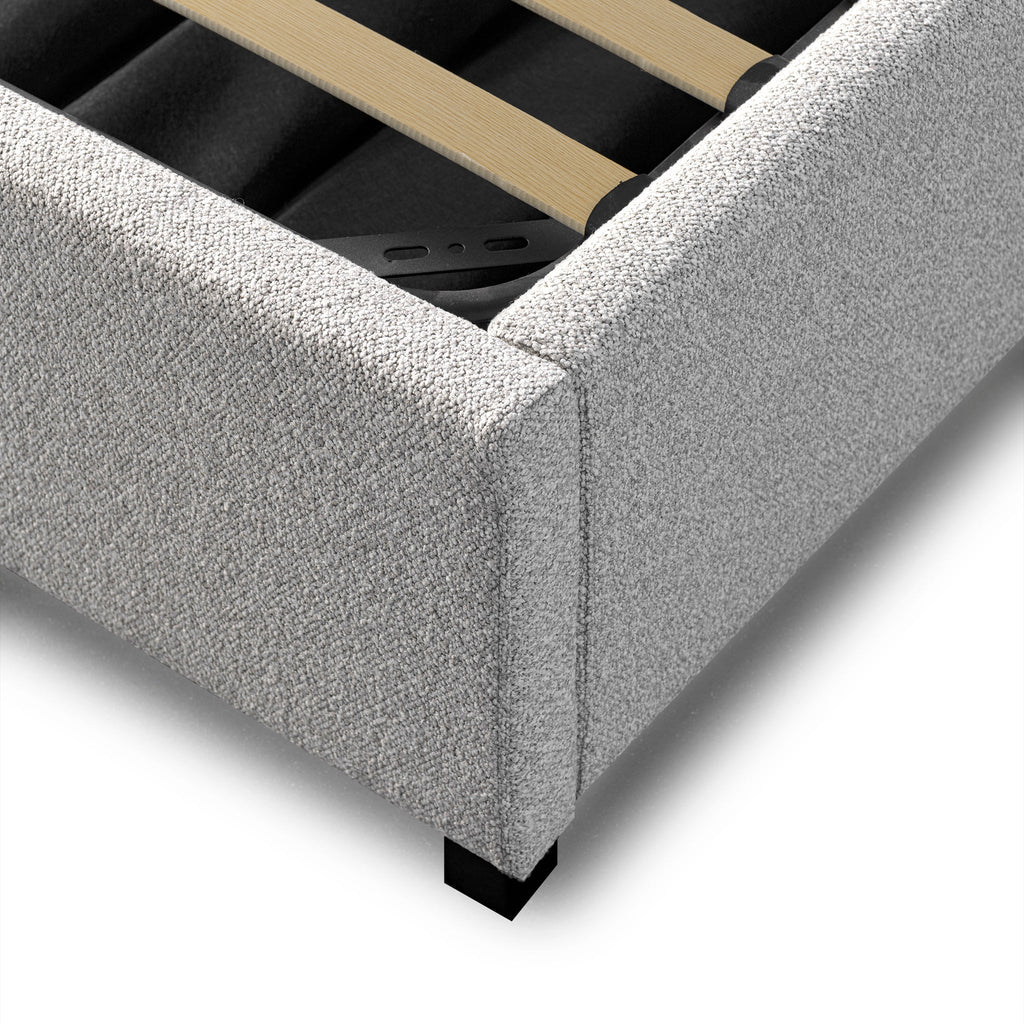 King Sized Lazio Bed Frame - Clay Grey with storage