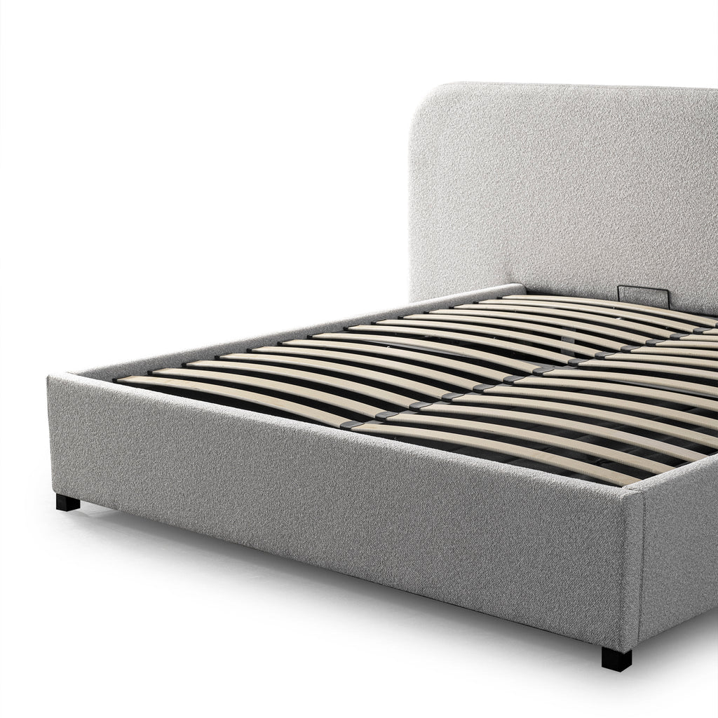 King Sized Lazio Bed Frame - Clay Grey with storage