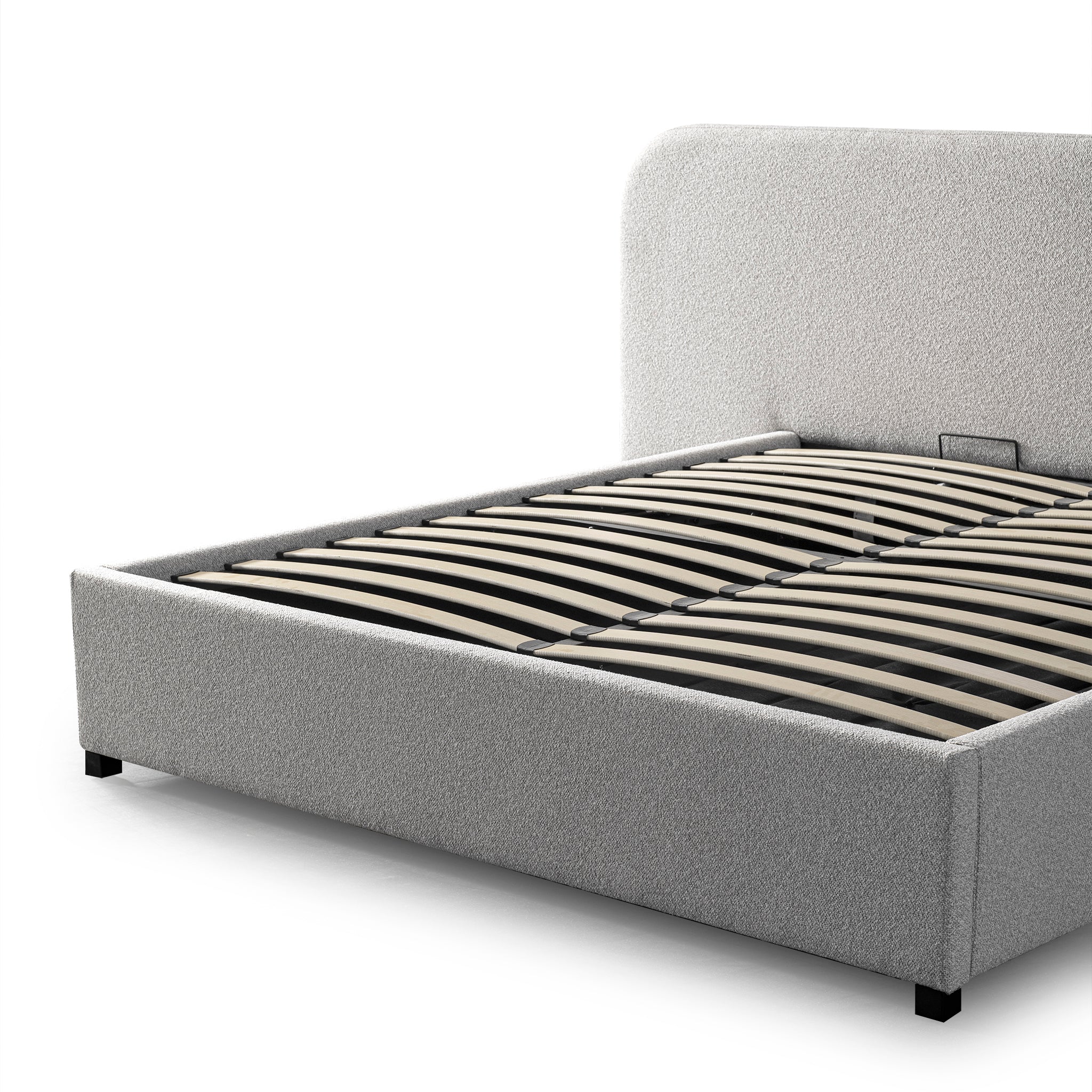 King Sized Lazio Bed Frame - Clay Grey with storage