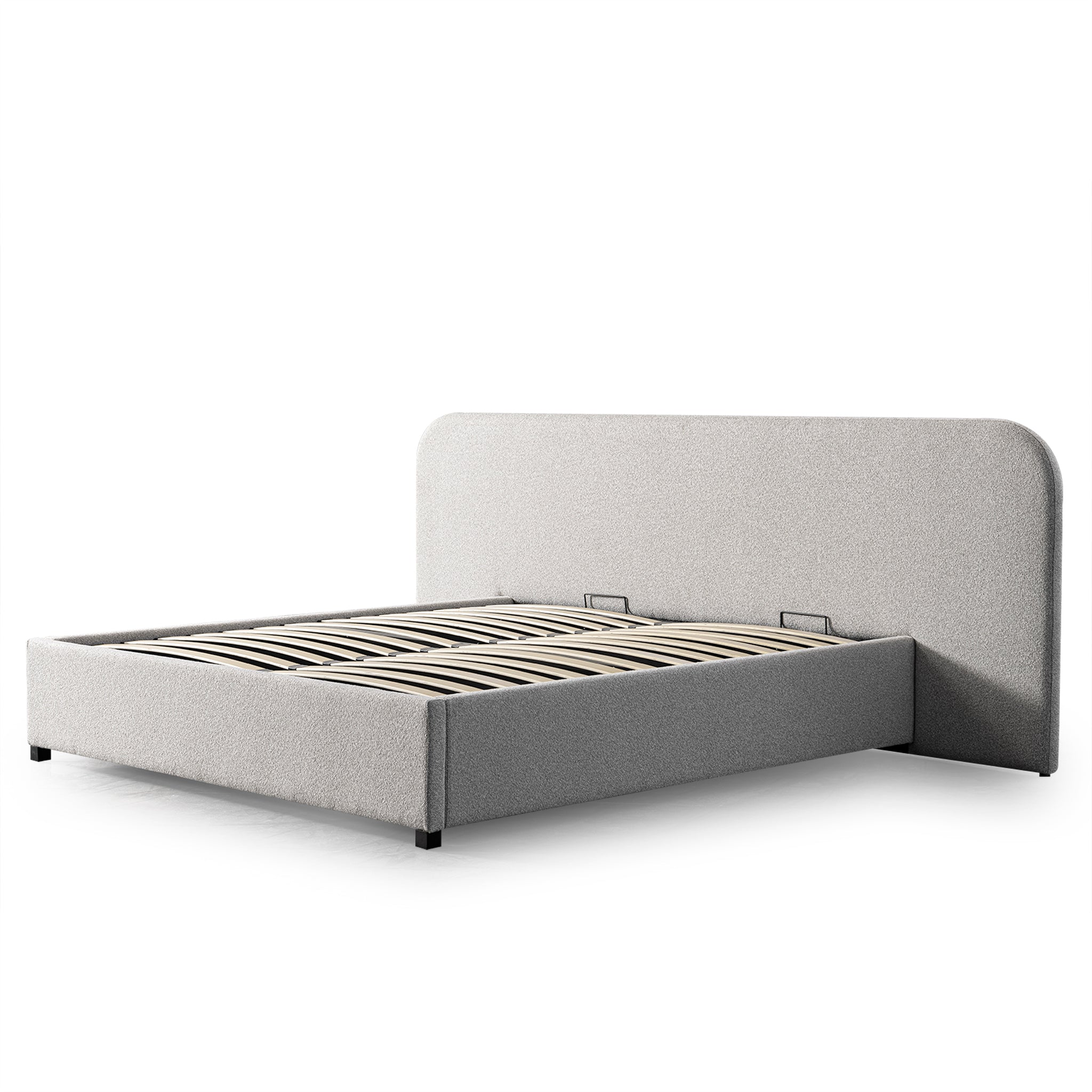 King Sized Lazio Bed Frame - Clay Grey with storage