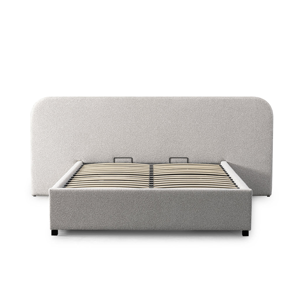 Queen Sized Lazio Bed Frame - Clay Grey with storage