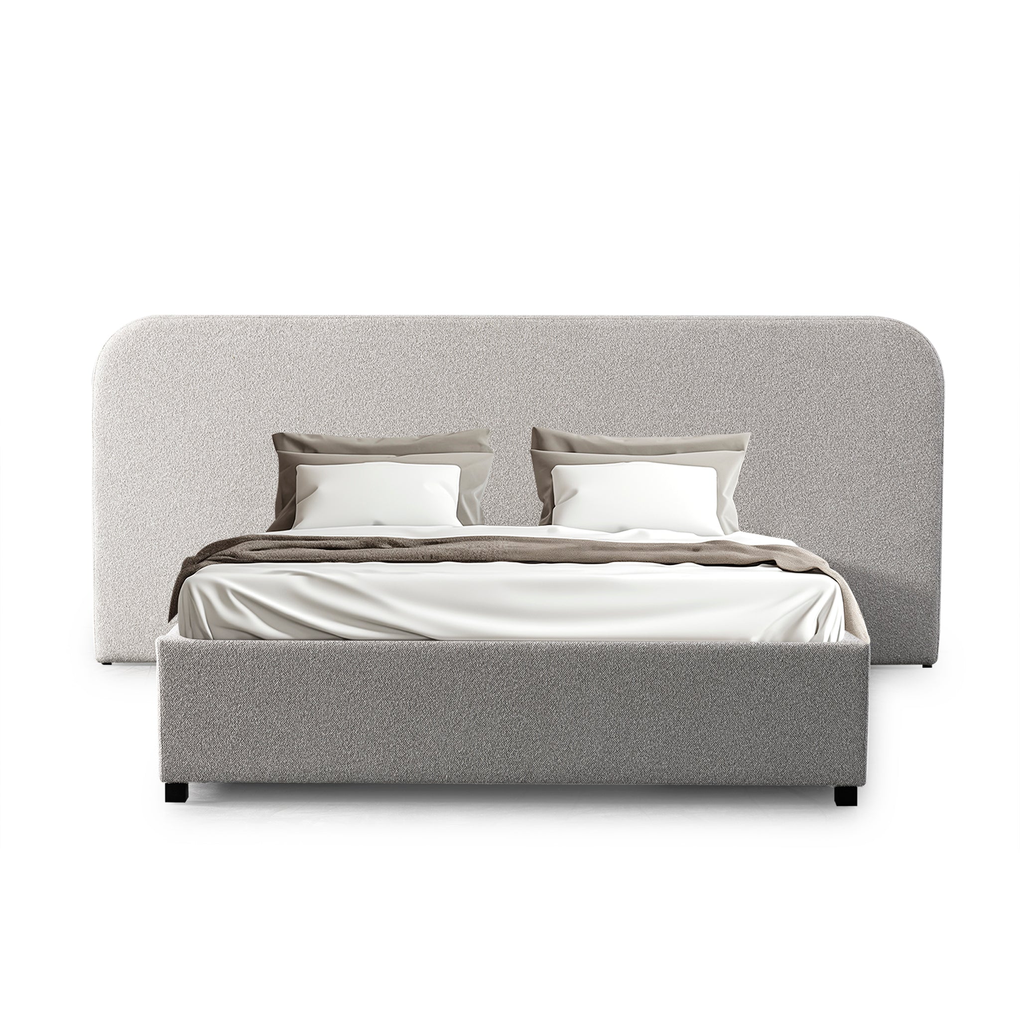 Queen Sized Lazio Bed Frame - Clay Grey with storage